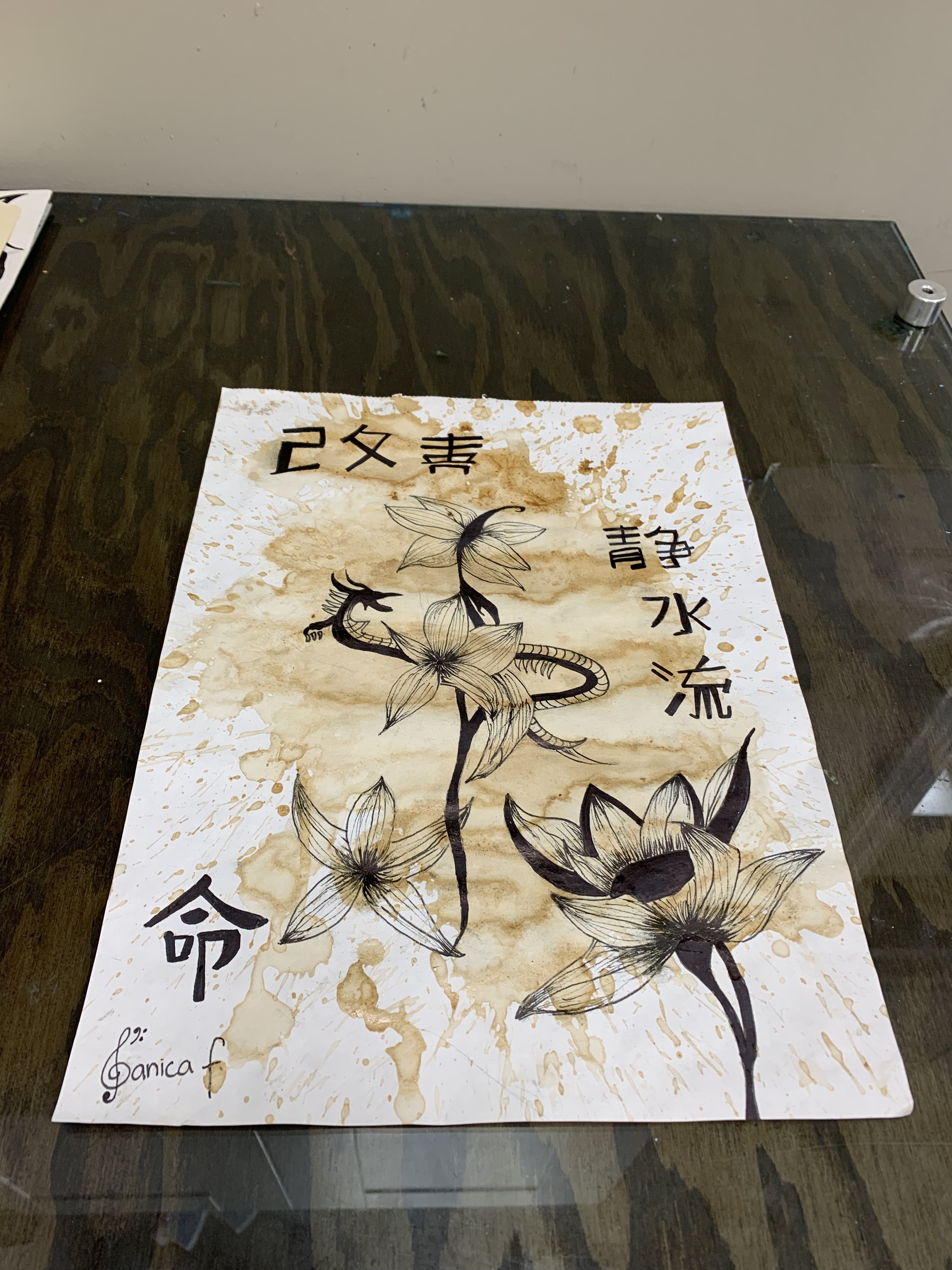 Ink Artwork by student at Synergy Music Academy in Brampton