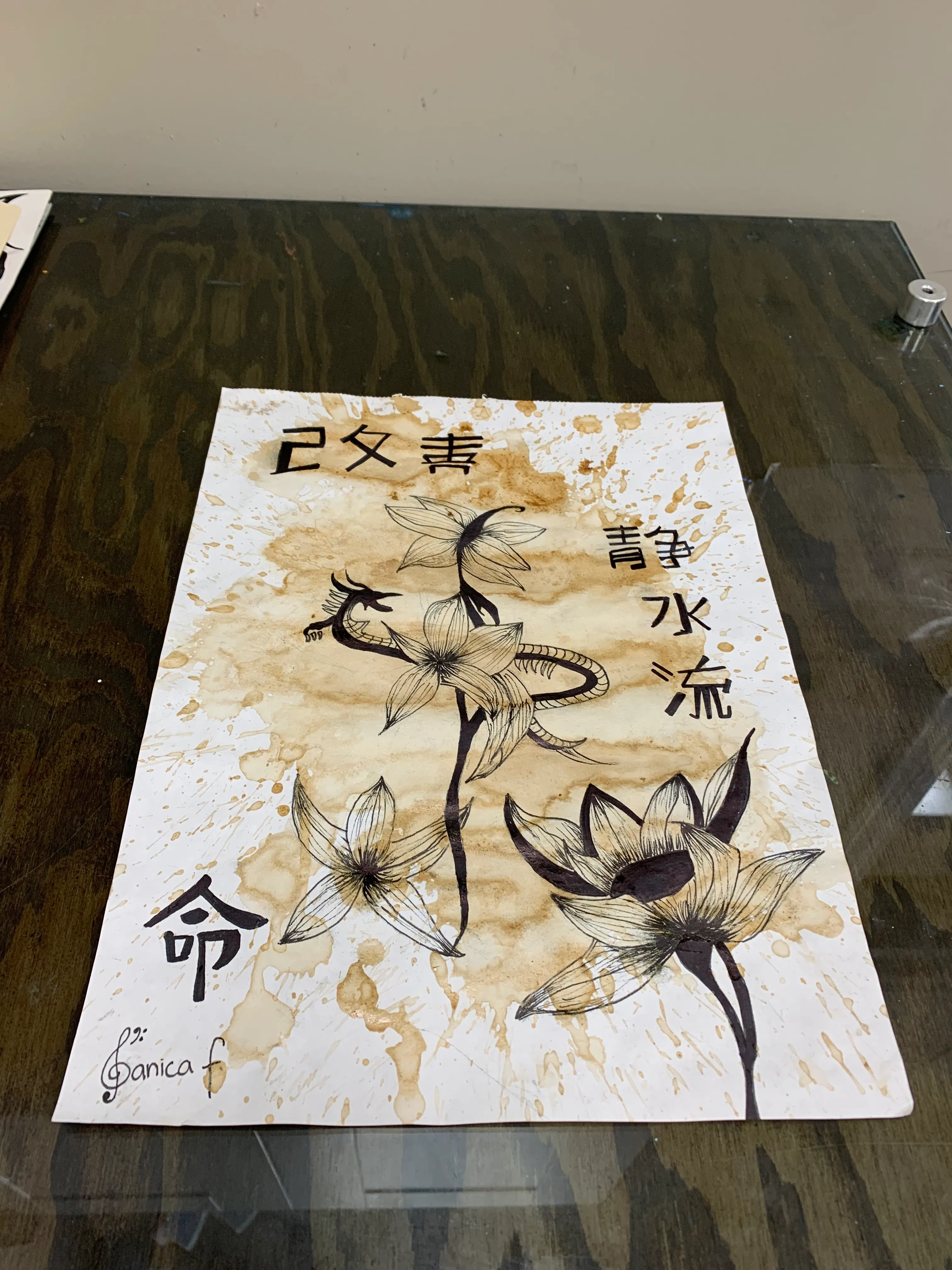 Ink Artwork by student at Synergy Music Academy in Brampton