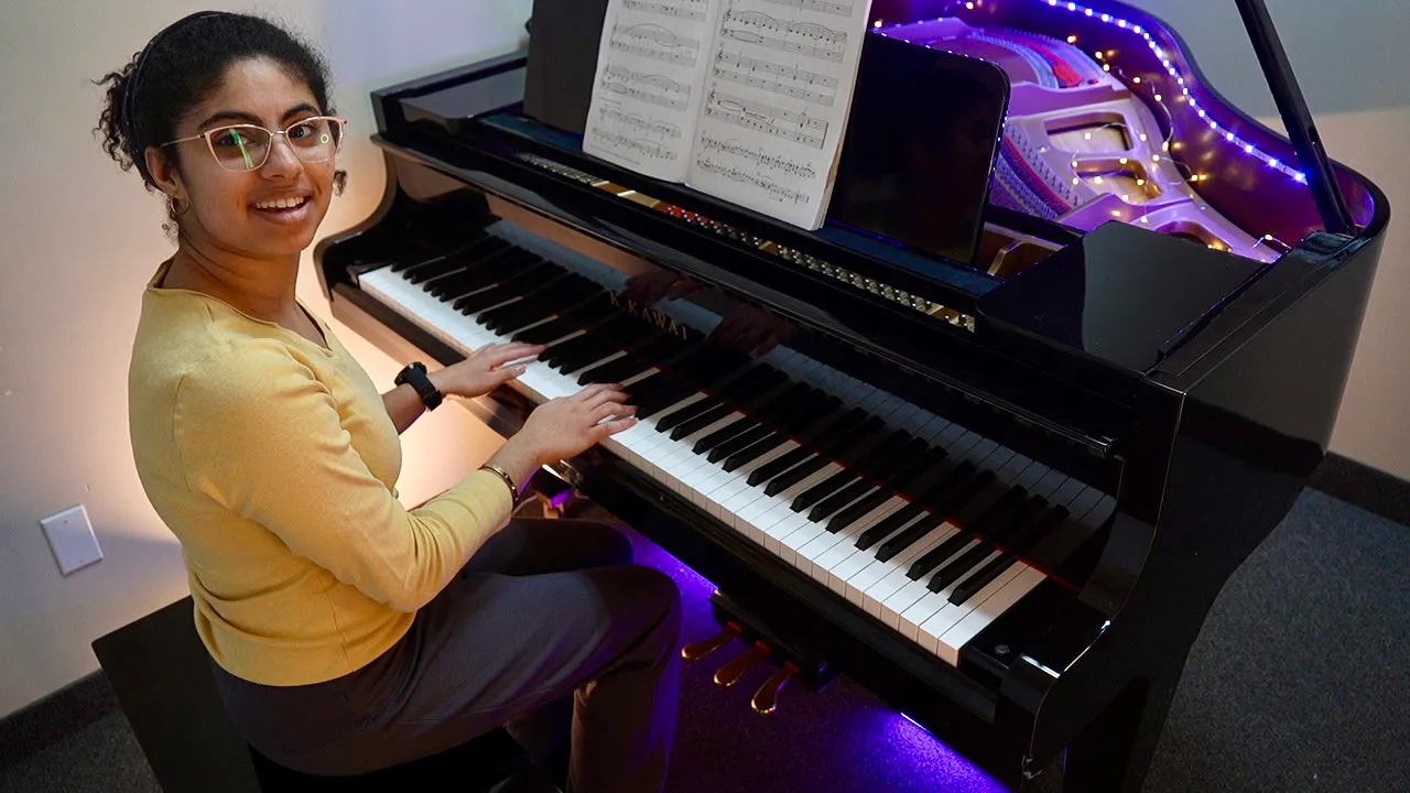 Student during Recording Week at SYNERGY